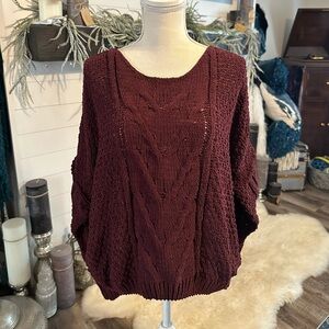 NWOT Woven Heart chenille sweater Sz L